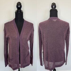 Mudd Purple Front Open Cardigan with Pockets (Small)
